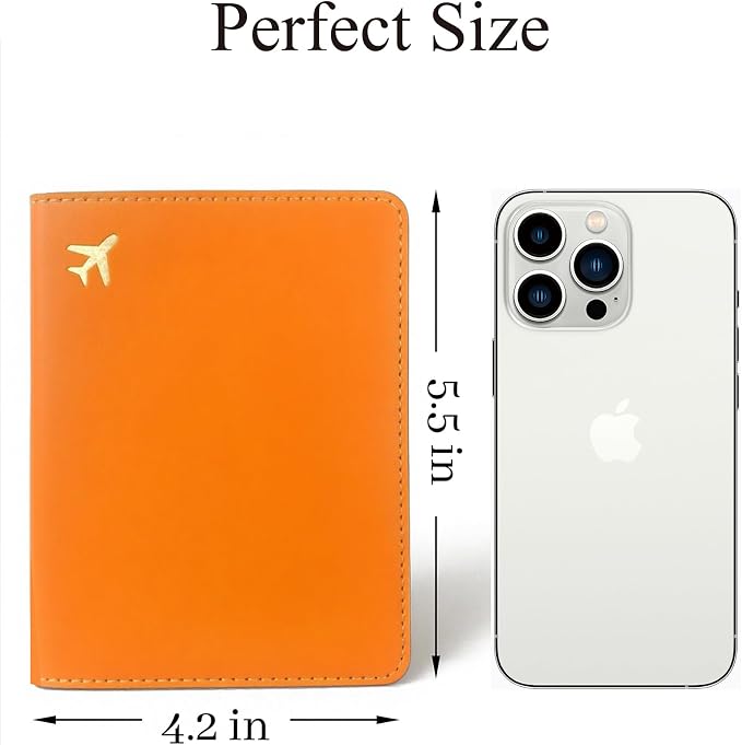 Passport Holder for Travel, RFID Blocking Waterproof PU Leather Travel Passport Cover Case Wallet