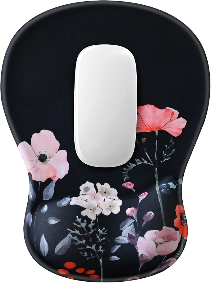 EooCoo Mouse Pad with Gel Wrist Rest, Ergonomic Mousepad Wrist Alignment | Middle Concave Design for Natural Wrist Alignment, Non-Slip Base Mousepad, Carpal Tunnel Relief, Office Desk Accessories