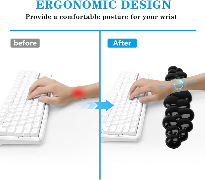 Gel Cloud Keyboard Wrist Rest, Cute Wrist Support and Arm Support Keyboard Rest for Keyboard Typing Pain Relief，Suitable for Office/Computer/Laptop/Gaming（Keyboard Wrist Rest Black ）