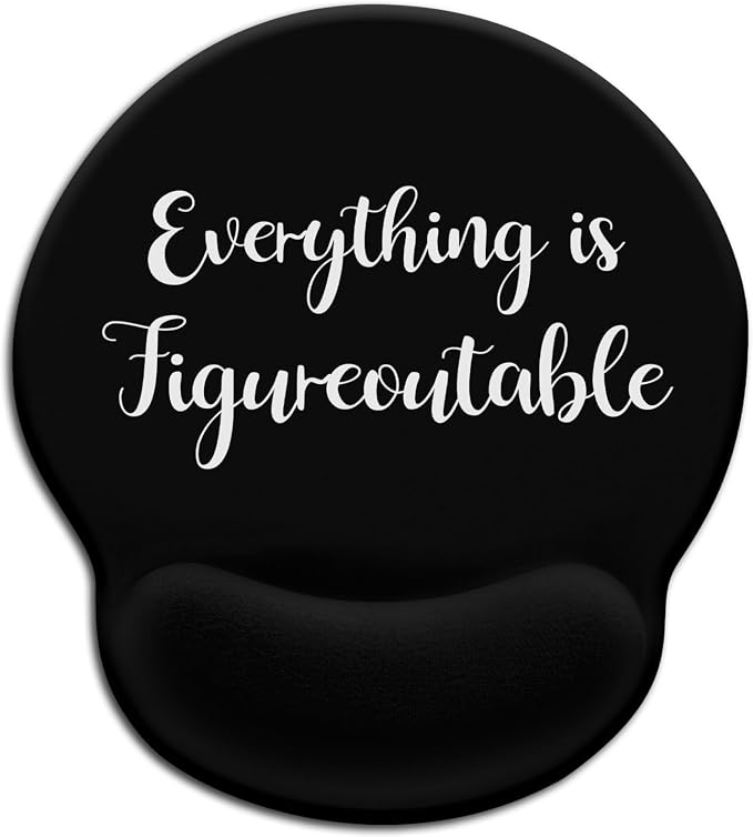 LIMKRIAN Black Ergonomic Mouse Pad with Wrist Rest, Office Desk Mousepad | Non-Slip PU Base, Smooth Surface, Cooling Gel Eases Wrist Pain, Cute Mouse Pad for Computer, Laptop, Office Desk Accessories