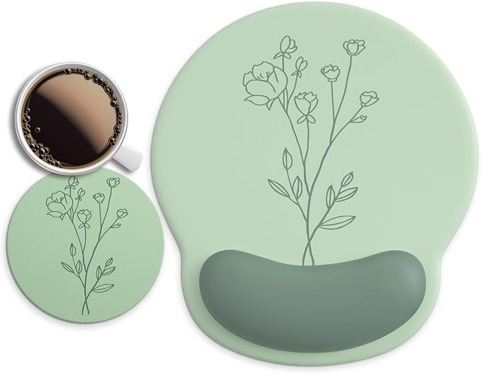 Ergonomic Mouse Pad with Wrist Rest Support,Gel Mouse Pads for Desk | Big Mousepad With Coaster Non-slip & Pain Relief for Computer, Home&Office Desk Decor
