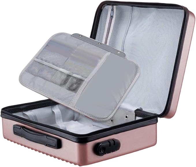 Fireproof Document Box, Secure Storage, Waterproof Briefcase, Sturdy Storage Bag for Contracts, Outdoor, Rose Gold