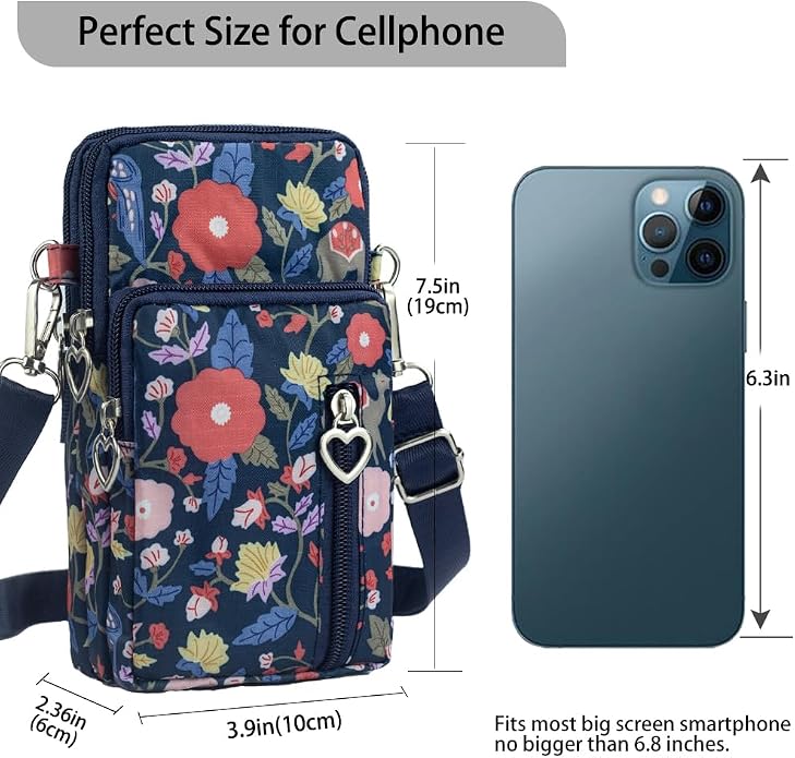Small Crossbody Bag for Women - Mini Phone Purses with Crossbody Strap and Wallet - Nylon Arm Bag