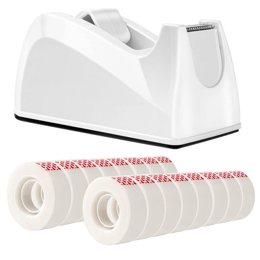 Amazon Basics Tape with Dispenser, 1" Core, Clear, 3/4" x 1300"(36 yds), 16 Count (Pack of 16), 256 Rolls