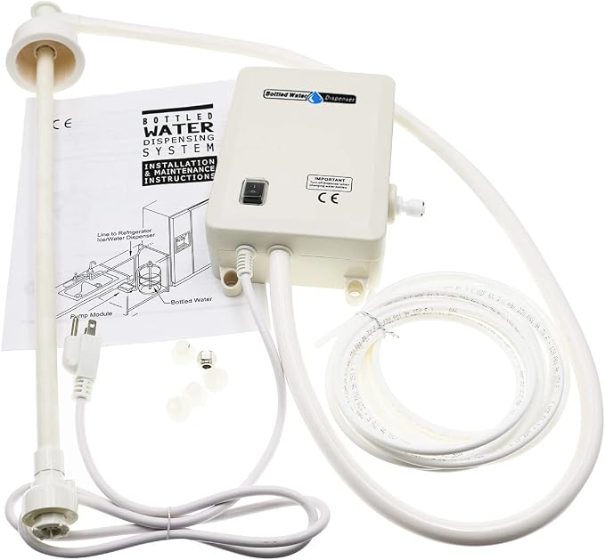 Bottled Drinking Water Pump System Single-Tube Power 25W, Bottled Water Dispensing 2L Flow Electric Water Pump for 5 Gallon Bottle Water for Coffee,Refrigerators,Ice Maker,Faucet