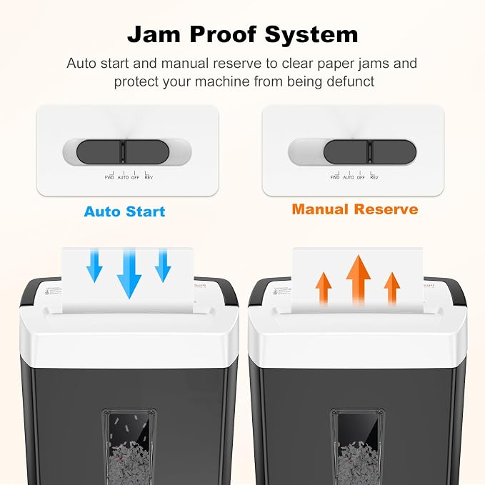 Bonsaii 12-Sheet Cross Cut Paper Shredder for Home Office, 5.5 Gal Bin | P-4 Heavy Duty Shredder for Paper, Credit Card, Mail, Staples, Transparent Window, Portable Paper Shredder for Home