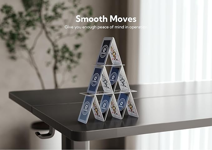 Claiks Electric Height Adjustable Stand Up Desk, 35x20 Inches Sit Stand Desk for Home Office, Black Top/Black Frame