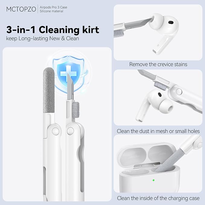 for AirPods Pro 3 Case 2025,Come with Cleaner Kit,Magnetic Purple | Silicone Protective Cover for Airpod Pro 3rd Generation Case with Keychain,for Women Men,One-Piece Design,Shockproof,Magnetic
