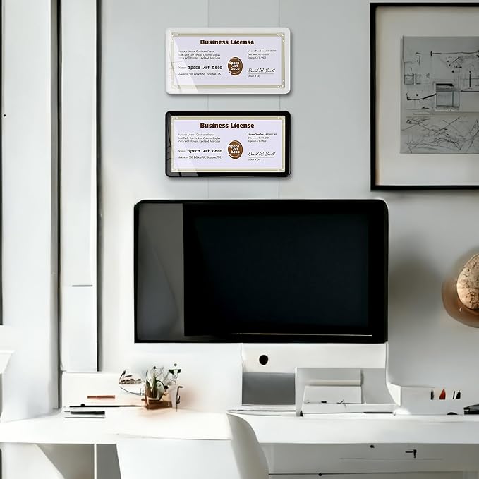 Bluesun 4×8 Black Picture Frame, Vertical & Horizontal Wall & Tabletop | 4×8 Black Photo Frame with Tempered Glass & Rounded Corners, Ideal for Certificates, Living Room Bedroom Hallway Office