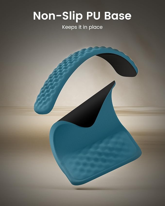 ProtoArc KMP50 Ergonomic Mouse Pad with Wrist Rest, Lycra Surface, Blue | 8° slope & massage points with slow-rebound memory foam, Non-slip base. Relieves wrist strain for office & home