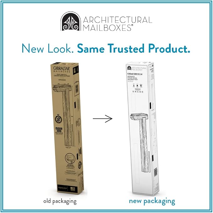 Architectural Mailboxes DPK000AM Drive-in Post, No Size, Aromatic Cedar | Naturally weather-resistant post with a no-dig ground spike and a classic grain finish that ages gracefully outdoors.
