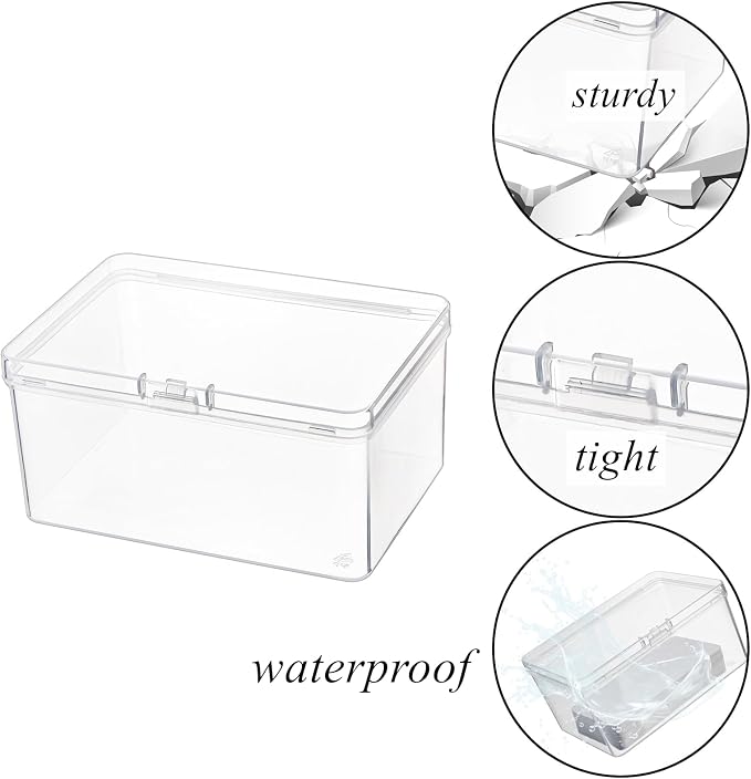 Tebery 20 Pcs Plastic Playing Card Cases Clear, Waterproof Card Deck Box for Game, Sturdy Trading Card Holder, Portable Card Game Storage Container for Party, Travel, Outdoors, Snap Closed