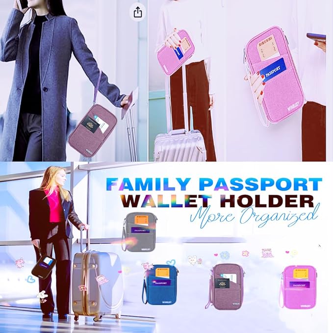 Amazing,Practial Secure Passport Holder Family, Women Rfid BlockingWallet, Travel Wallets, Waterproof Passport Holders Bag for Men Traveling, Travel Document Organizer Credit Cards Case