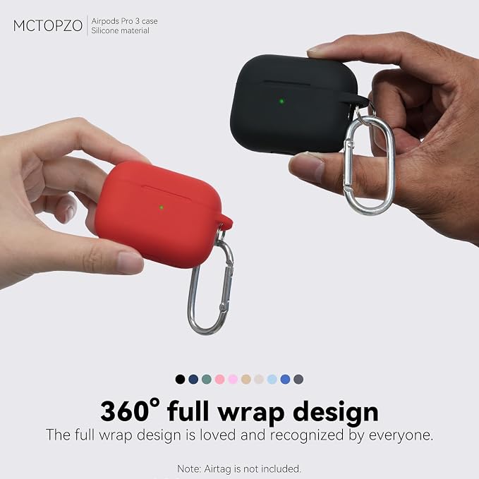 for AirPods Pro 3 Case 2025,Come with Cleaner Kit,Red | Silicone Protective Cover for Airpod Pro 3rd Generation Case with Keychain,for Women Men,One-Piece Design,Shockproof