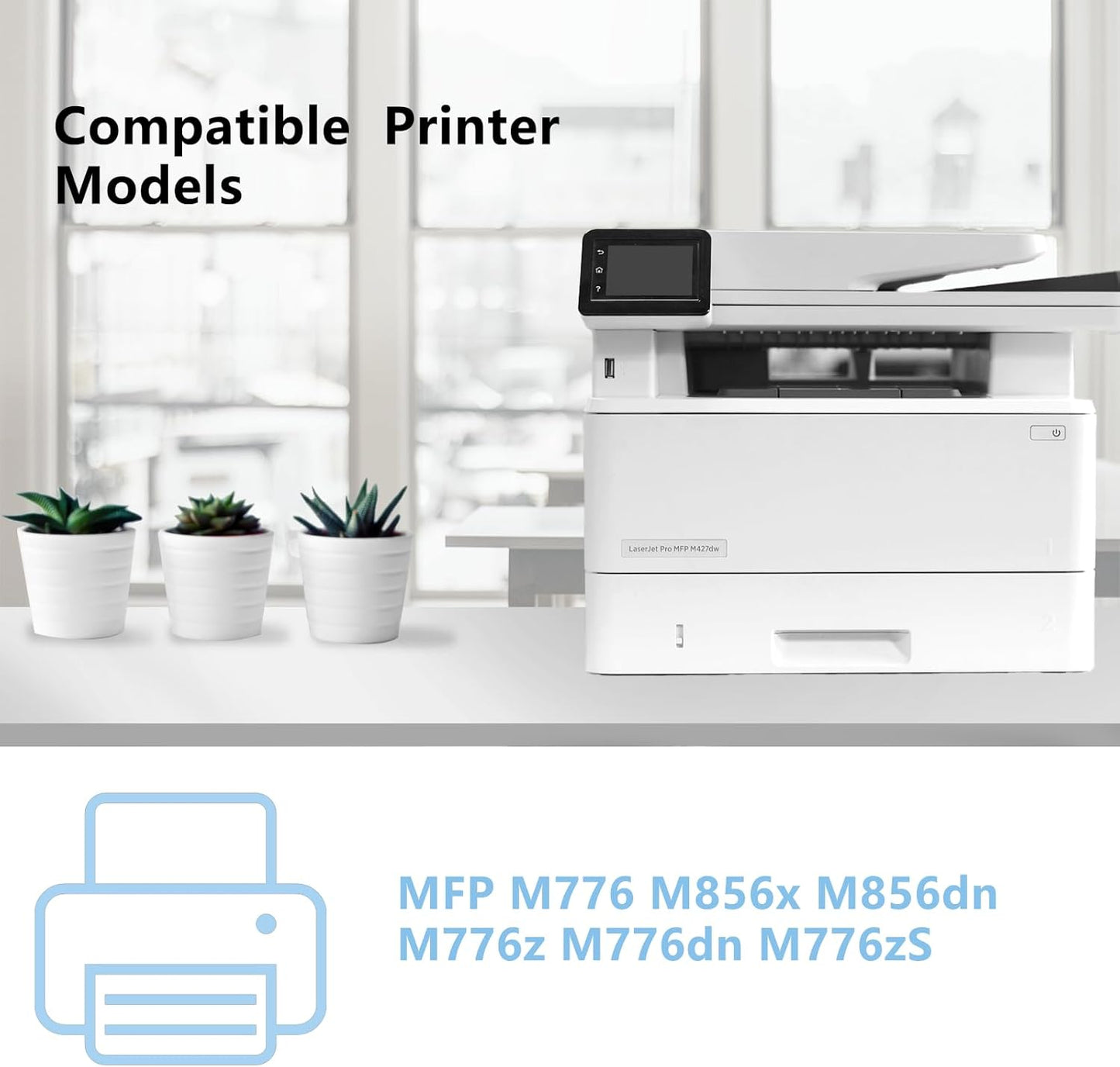 659 659A High Capacity Toner Cartridge Replacement for HP 659A 659X Toner Cartridges W2010A W2011A W2012A W2013A Compatible for Color Enterprise MFP M856DN M856X M776 M776DN M776Z M776ZS Printer