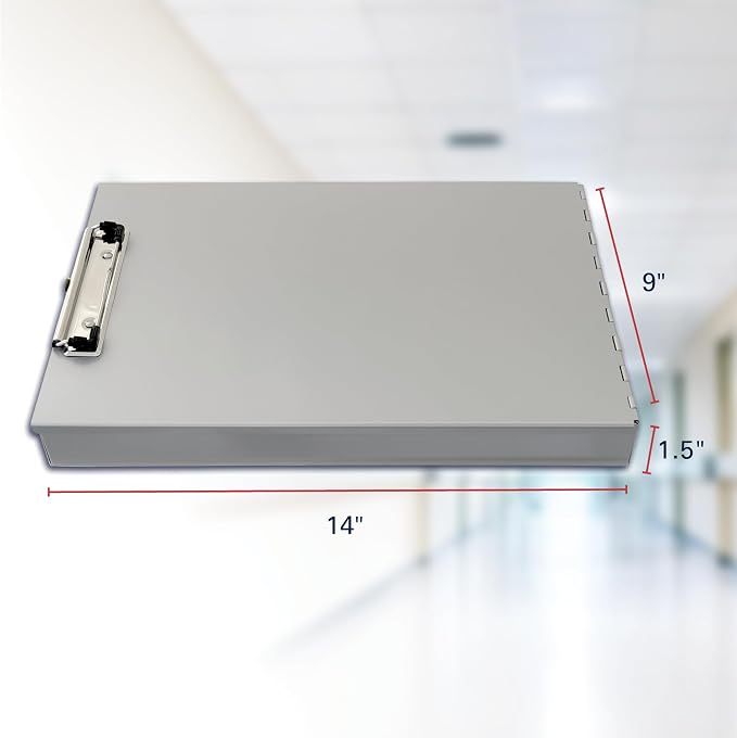 Saunders Metal Clipboard with Storage, Silver Dual Layer Nursing Clipboard Folio, Letter Size Paper Organizer, Slim Steel Clip, Form Holder Clip Board for Office, School & Work - Made in USA