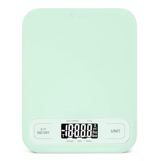 Etekcity Food Kitchen Scale, Digital Grams and Ounces, Large | Tare function, ideal for baking, weight loss, keto, meal prep, packages, liquids and jewelry, Green