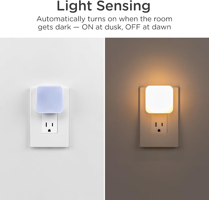 Lights by Night Night Lights Plug into Wall, Dimmable, Tunable White, 2-Pack, LED Plug in Nightlight, Dusk to Dawn Sensor, Adults, Kids Room, Bedroom, Bathroom, Nursery, Hallway, Kitchen, 82179