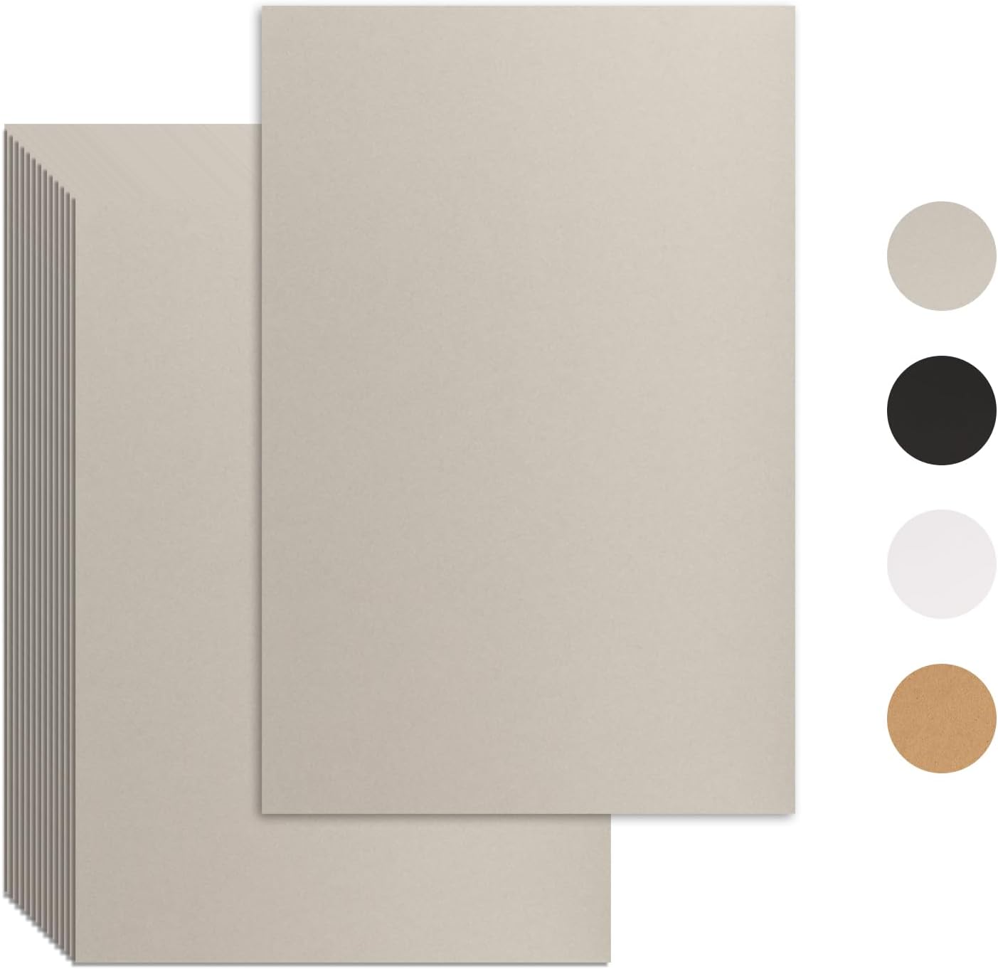 25 Pcs Book Board, Binder Board, Cover Board, Heavy Duty Chipboard for Book Binding, DIY Cardboard (Gray, 11 x 17 Inch 80PT)