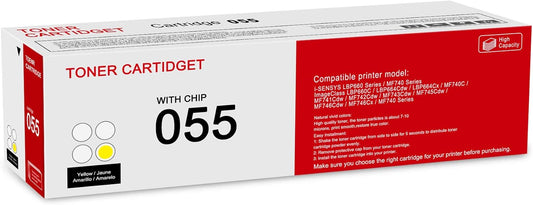 1 Pack 055 3013C001 Yellow Toner Cartridge: Compatible CRG-055 Replacement for Canon i-SENSYS LBP660 MF740 Series ImageClass LBP664Cdw LBP664Cx MF740C MF741Cdw MF743Cdw MF746Cdw MF740 Series Printer