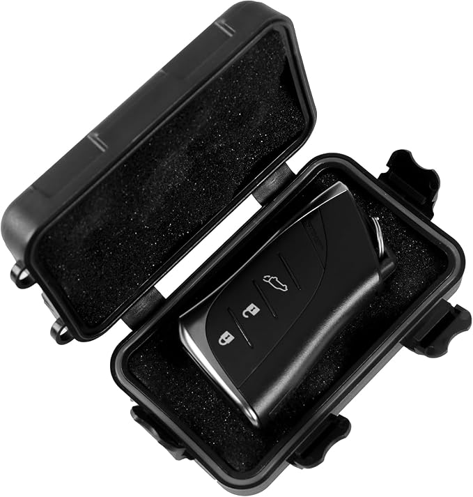 2Pack Magnetic Key Box, Hide A Key Holder, Under Car Magnetic Key Storage, Waterproof Hidden Key Box for Outside, Car Key Hider Magnet for Vehicles Travel (MM1-2, Regular)