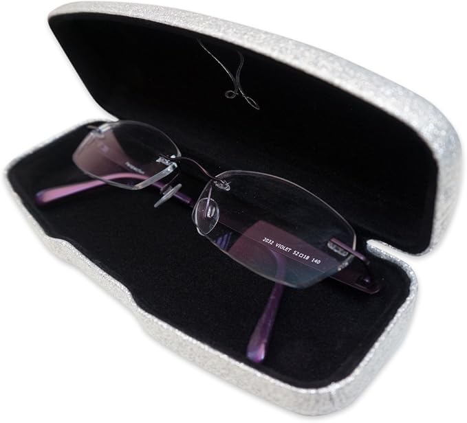 SPUNKYsoul Eye Glasses Case Girl Sparkle Smooth Glitter Hard Shell Eyeglass for Women
