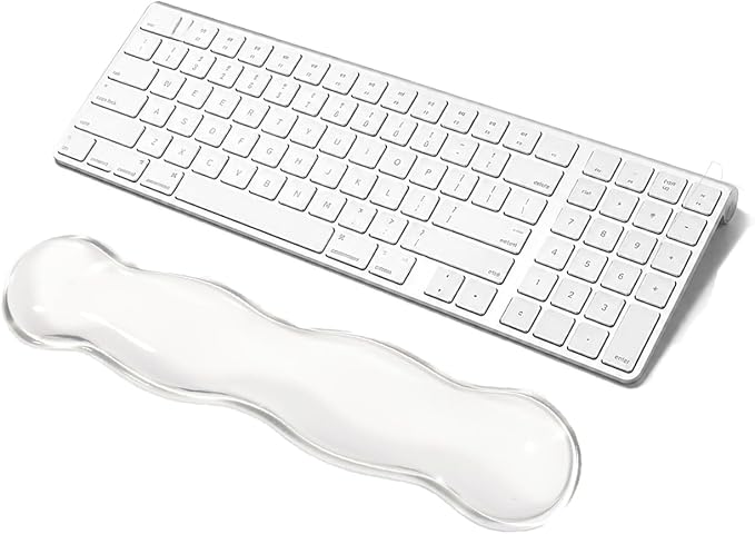 Clear Gel Wrist Rest for Keyboard, Keyboard Wrist Rest for Typing Pain Relief, Ergonomic Keyboard Arm Rest, Suitable for Office, Gaming, Computer, Laptop - Transparent