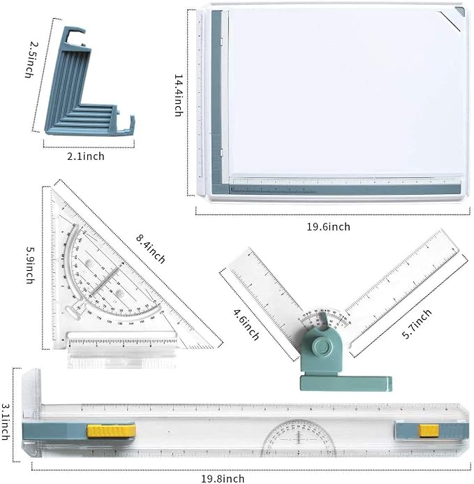 Inch A3 Drawing Board Drafting Table Multifunctional Drawing Board Table with Clear Rule Parallel Motion and Angle Adjustable Measuring System