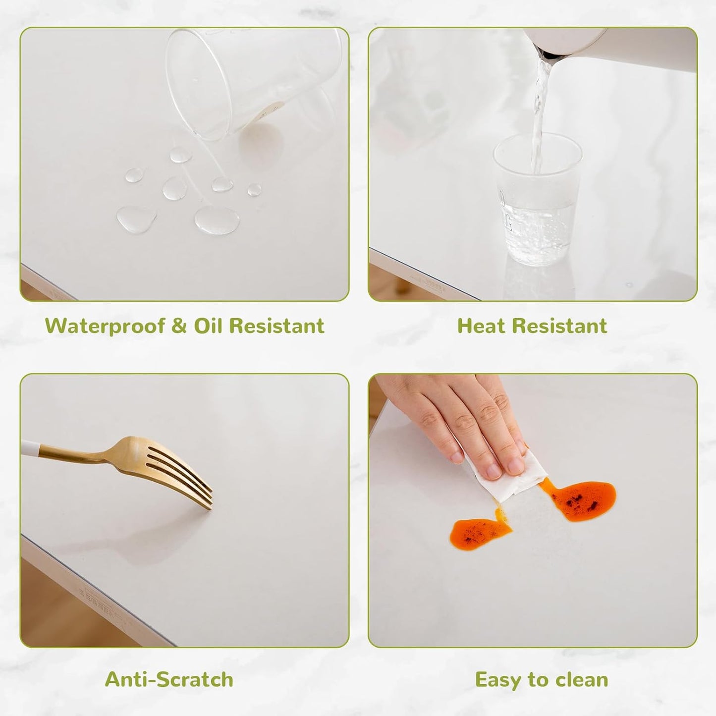 38 x 78 Inch Clear Table Cover Protector, Clear Table Protector for Dining Room Table, 1.5mm Plastic Table Cover, Waterproof Table Pad for Kitchen, Office