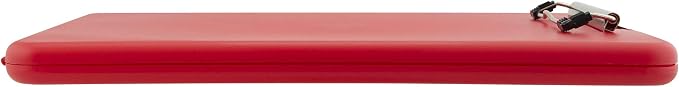 Saunders SlimMate Plastic Storage Clipboard Letter Size Red, Assembled in USA, Slim Low Profile Form Holder with 1/2" Capacity, Lightweight Document Organizer Box for School, Office & Business Use