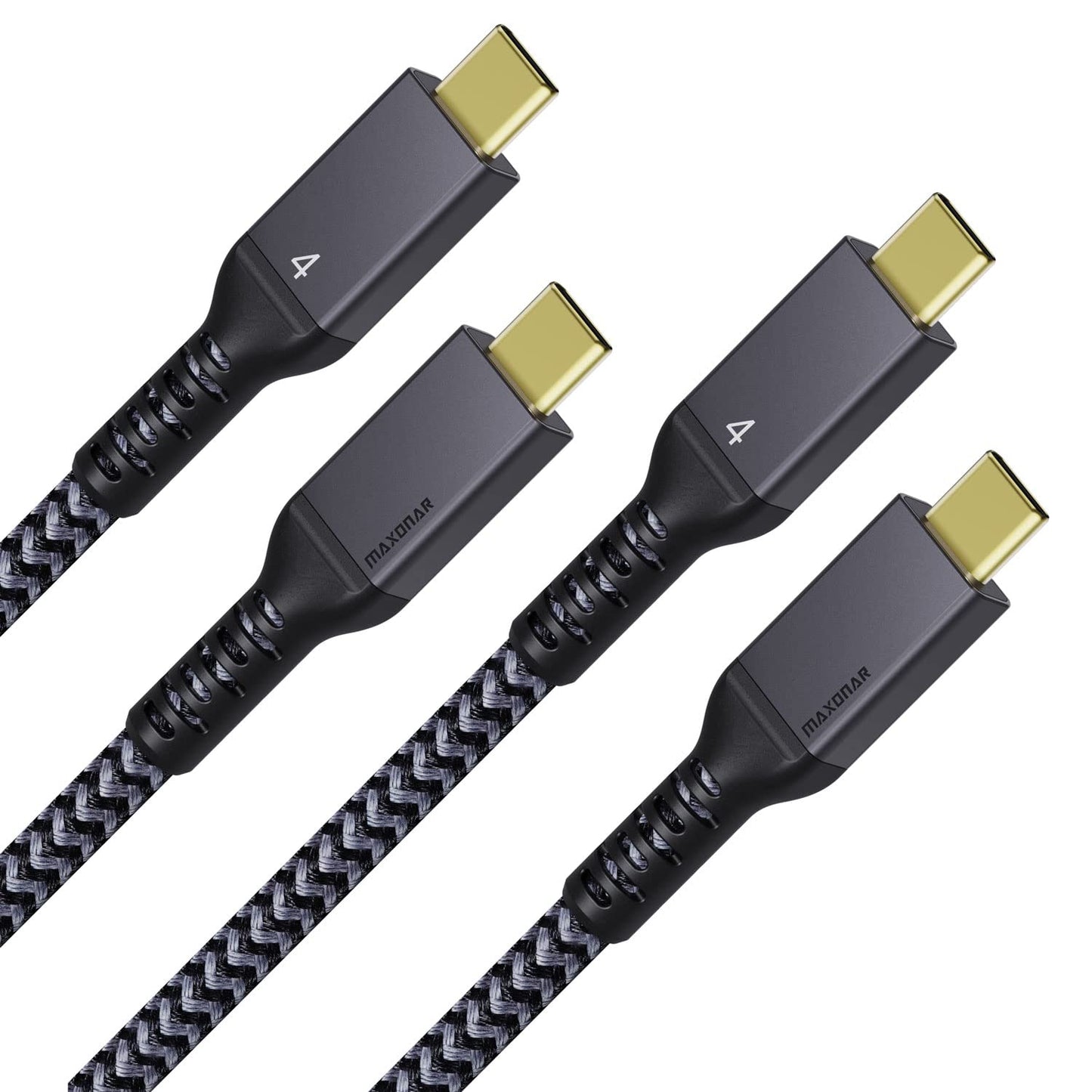 Maxonar 2 Packs 10FT Thunderbolt 4 Cable with 40Gbps Data Sync/240W Charging and 8K for Thunderbolt 4/3, USB4, and USB C Devices