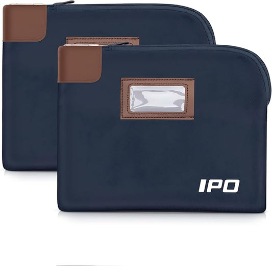 Waterproof Cash Bag with Key Lock, 2 Pack Money Pouch Bank Deposit Bag,11 x 8.6 Inches,Men & Women's Locking Accessories Pouch for Cash, Portable Travel Money Pouch Protects Passports, Valuables