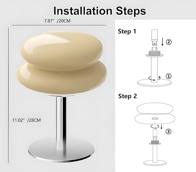 Glivpny Mushroom Table Lamp, Mid Century Modern Decor Lamp (Green) | Cool Desk Lamps for Bedroom,Vintage Dimmable Bedside Small Cute Lamps, House Warming Gifts New Home Decor