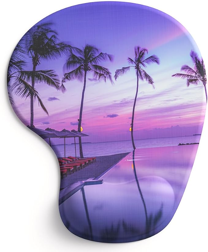 Office Mousepad with Gel Wrist Support - Ergonomic Gaming Desktop Mouse Pad Wrist Rest - Design Gamepad Mat Rubber Base for Laptop Computer -Silicone Non-Slip Special-Textured Surface (15PalmS)