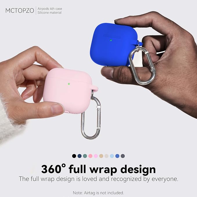 for AirPods 4 Case 2024 with Cleaner Kit & Keychain-Light Pink | Silicone Protective Cover for Apple AirPods 4th Generation Case,for Women Men,One-Piece Design,Shockproof,Dust Proof