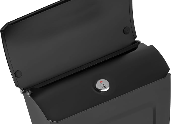 Architectural Mailboxes Aspen™ Locking, Vertical Wall-Mounted Mailbox for Outside, Modern Metal Galvanized Steel Small Mail Box with Lock and Key Drop Box, Black (Pack of 4)