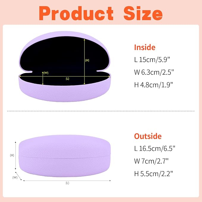 CHZZMS 2 PACK Large Hard Shell Sunglasses Case, Protective Case For Sunglasses and Eyeglasses