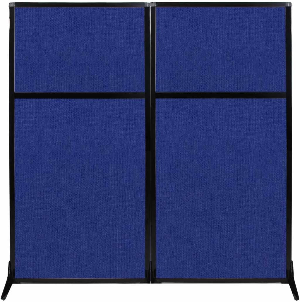 Versare Workstation Partition | Portable Wall Divider | Modern Office Cubicle | Free Standing Privacy Screen | Flexible Work Space | 66" x 70" Royal Blue Fabric Panels