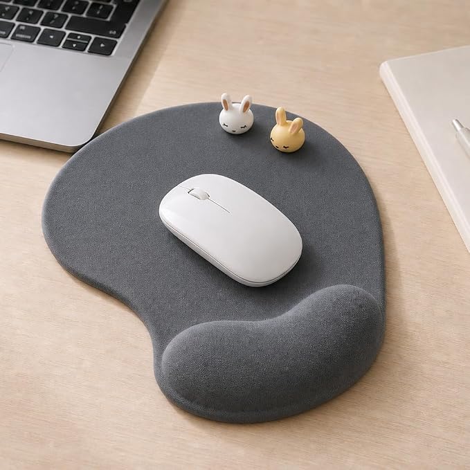 Office Mousepad with Gel Wrist Support - Ergonomic Gaming Desktop Mouse Pad Wrist Rest - Design Gamepad Mat Rubber Base for Laptop Computer -Silicone Non-Slip Special-Textured Surface (09Dark Grey)