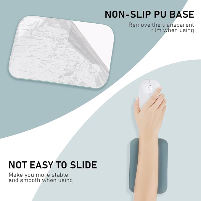 Leolee Elbow Rest Pads for Desk, Gel Ergonomic Wrist Rest Arm Rest Pads | Upgraded, Memory Foam, Non-Slip Base, Cushion Support Relieve Elbow and Wrist Pain for Computer, Office, 2 Packs, Green