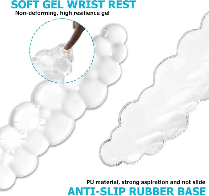 Gel Cloud Wrist Rest Keyboard, Cute Wrist Rest for Computer Keyboard, Clear | Ergonomic Keyboard Wrist Rest and Soft Mouse Wrist Rest, Pain Relief, Suitable for Office, Home, Computer, Laptop, Gaming