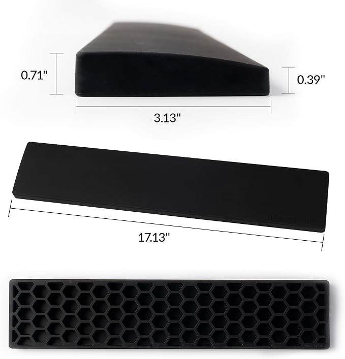 Ergonomic Silicone Wrist Rest for Keychron K10 / K10 Version 2 / C2 / C2 Pro,17.13" Honeycomb Non-Slip Palm Rest, 100% Full-Sized Mechanical Keyboards Support with Typing Pain Relief