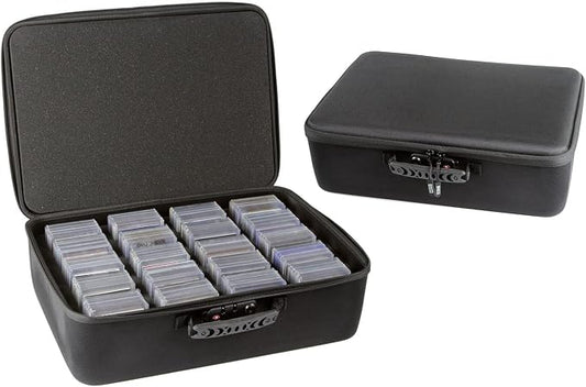 Card Titan Toploader and One Touch Trading Card Storage Box with Zipper Lock - Sports Card Deck Box Fits Up to 400 Sleeved Collectible Sports Cards or up to 80 Magnetic Cases