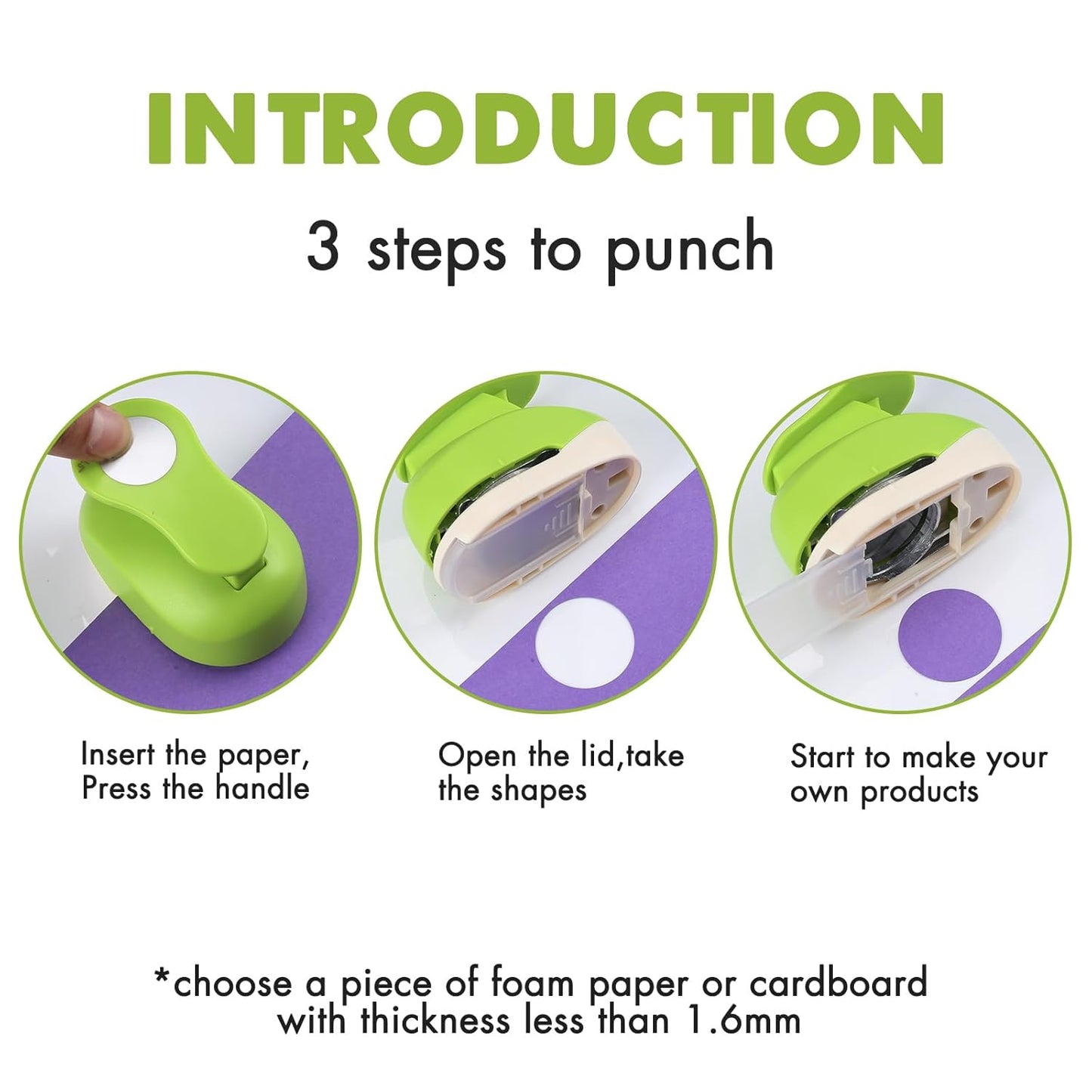 LOONENG 3/8 Inch Circle Hole Punch - Create Perfect Circles for Handmade Craft Projects - Ideas for Scrapbooking, Card Making, DIY Photo Albums, Gift Tags, Homemade Confetti