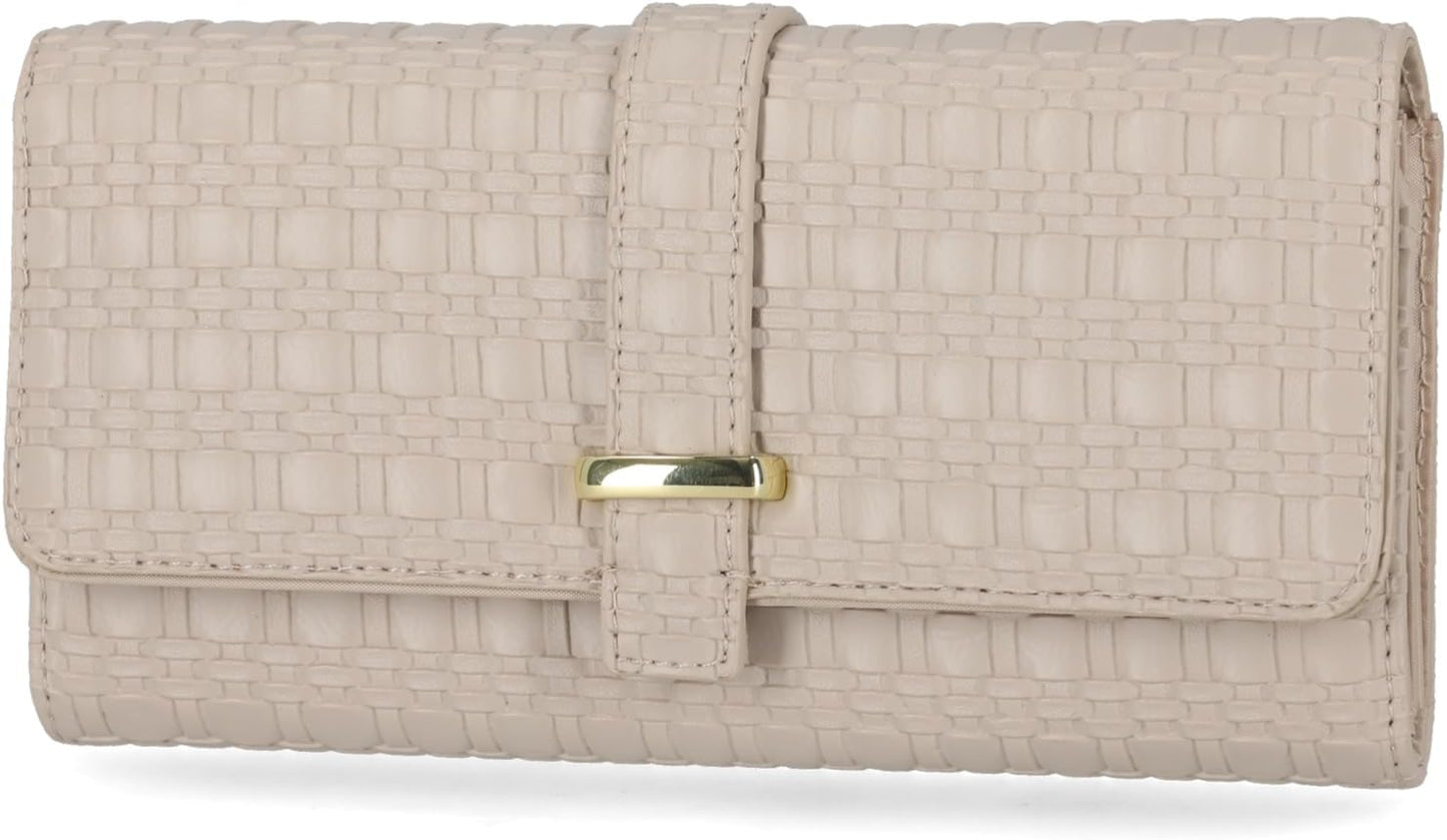 Mundi File Master Womens RFID Blocking Wallet Clutch Organizer With Change Pocket