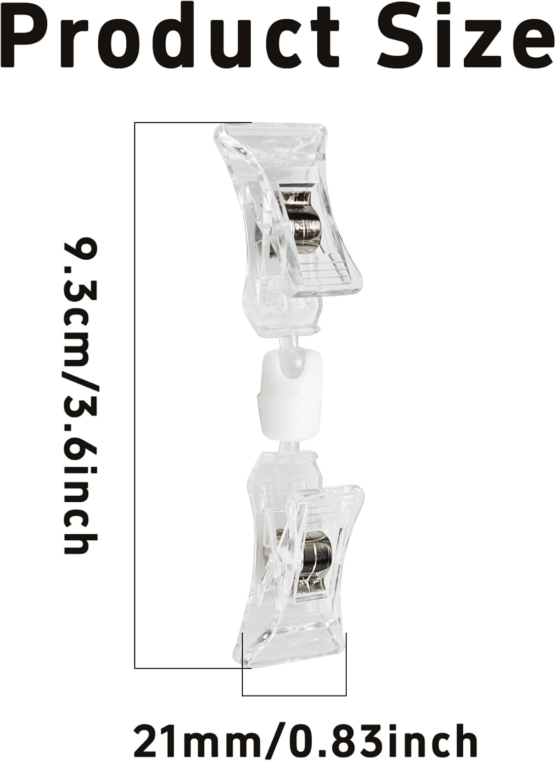 15PCS Double End Mini Sign Holder Clips, Rotatable Price Signs Display Clips, Plastic Retail Cards Clips for Merchandise/Retailers
