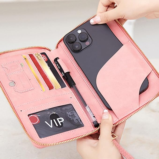 Passport Holder for Travel Women and Men RFID Blocking Passport Holder with Zipper Multi-functional Passport Wallet Passport Case Passport cover Travel Essentials