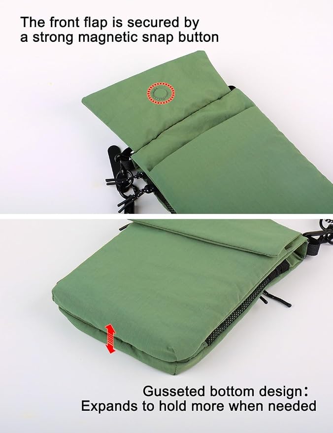 GOX Neck Wallet for Traveling Women,RFID Blocking Crossbody Wallet | Nylon Water-Repellent Passport Holder with Phone Pocket, Small Neck Pouch