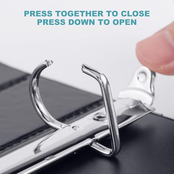 3 Ring Binder 1 Inch, ViVin Sturdy 1"-Slant D Ring Binder with 2 Interior Pockets, Clear View Cover, PVC-Free, Fits 225 Sheets of US Letter Size Paper (8 Pack, Black)