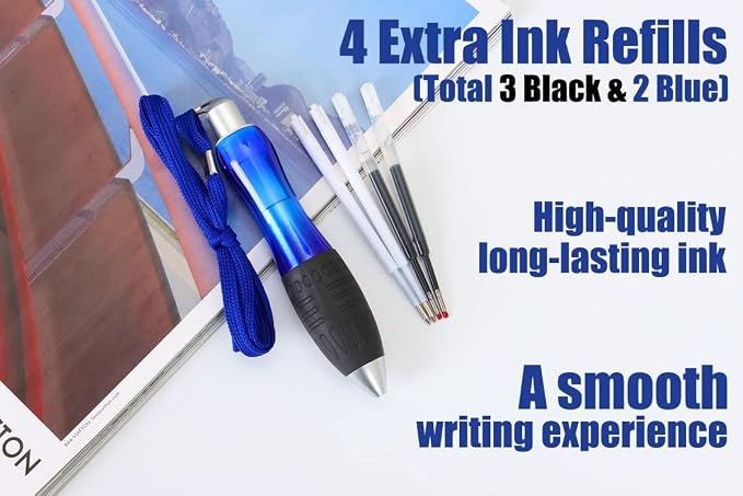 Weighted Pen for Hand Tremors Fat Pen for Arthritic Hands (1 Pack) | 4 Extra Ink Refill, With Storage Bag, 3.5 oz Heavy Large Wide Grip Pen for Parkinsons, Low Grip Strength, Carpal Tunnel